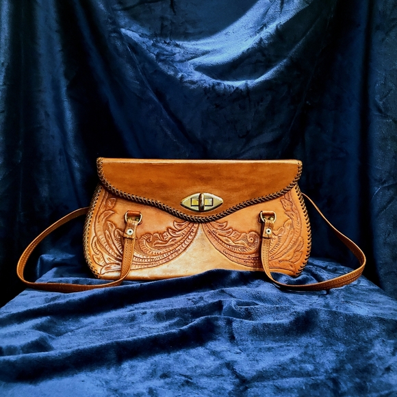 Bags | Vintage 7s Tooled Leather Italian Purse | Poshmark
